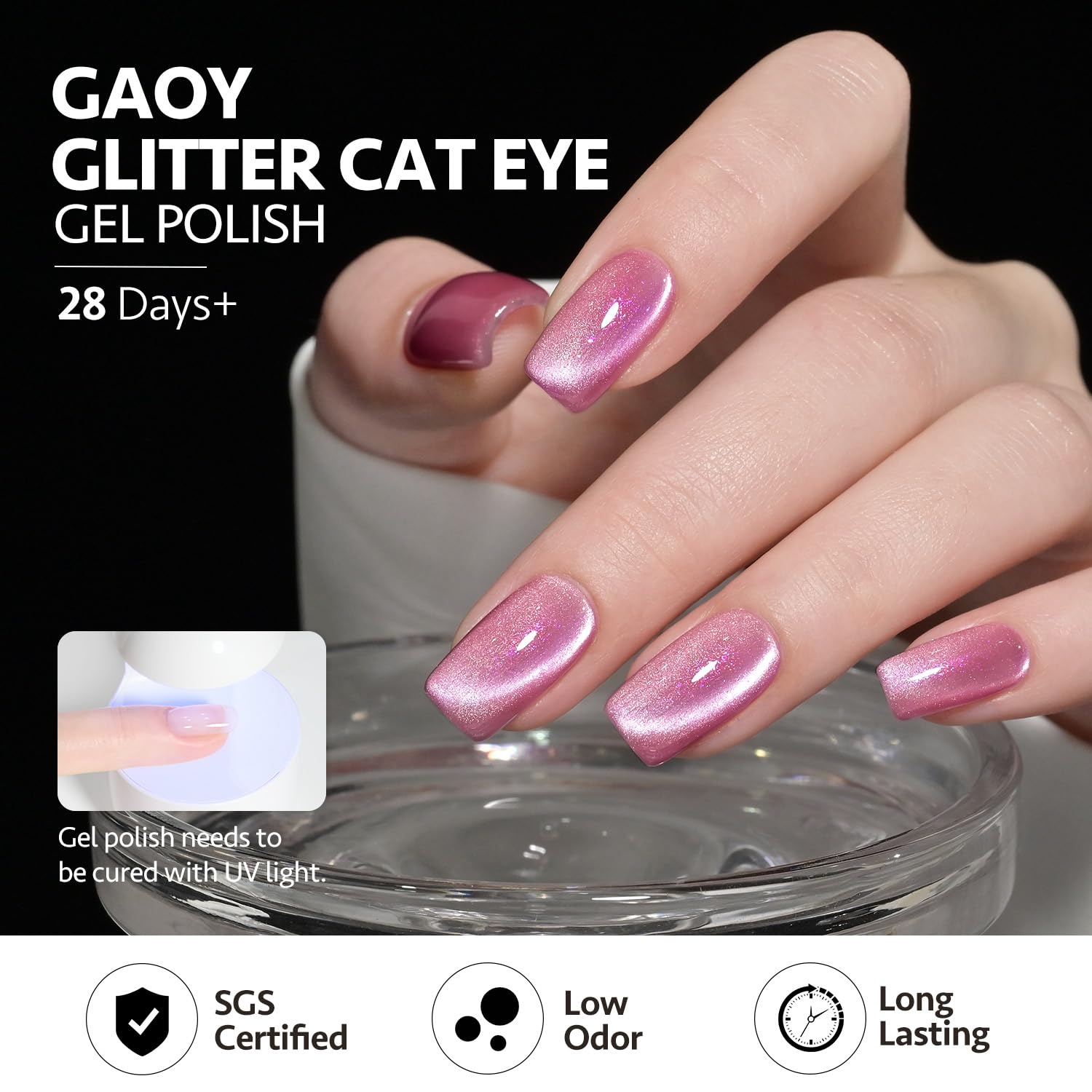 Professional nail art tutorial using Gaoy magnetic wand