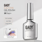 Finished glossy holographic manicure showcasing shifting light patterns and moonlit shimmer.