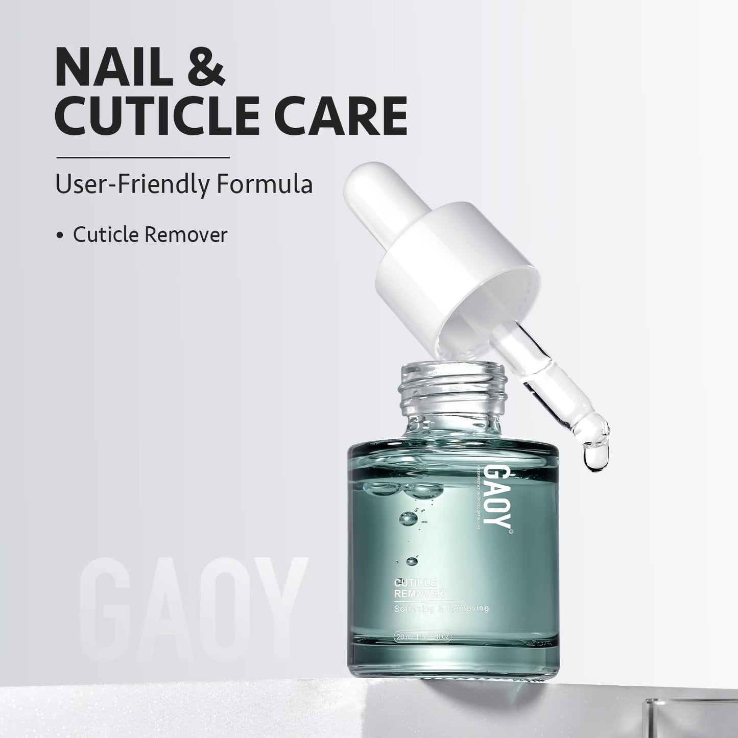 Gaoy 20ml nail softener bottle and branding details