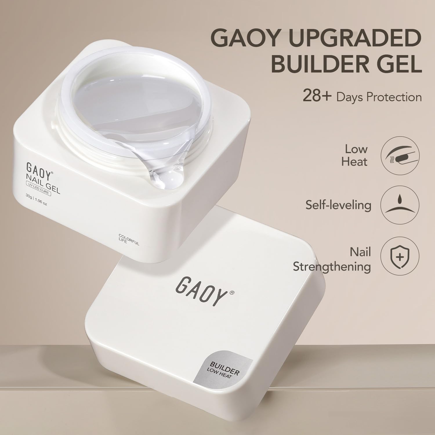 Gaoy builder gel texture and self-leveling consistency