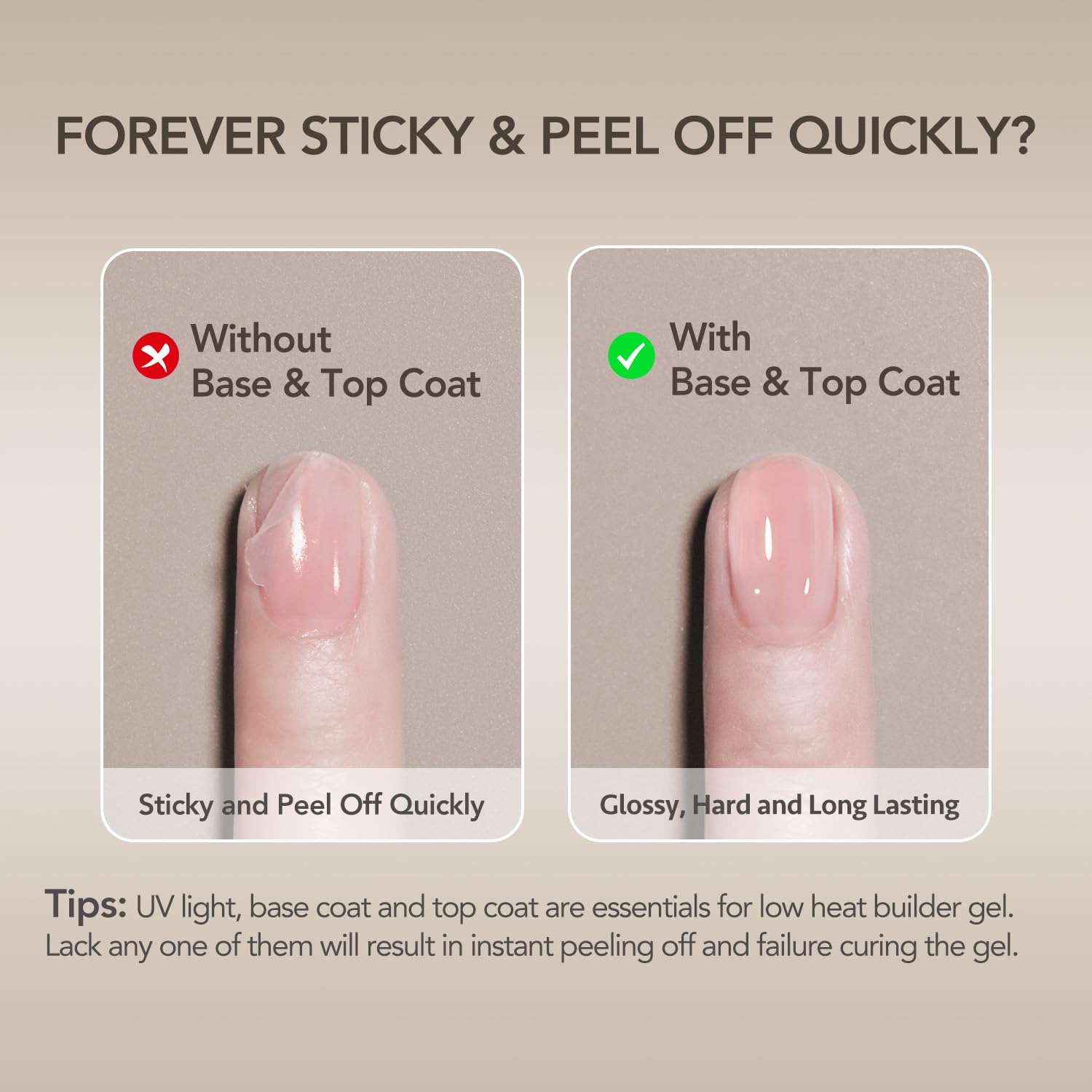 Step by step application of Gaoy clear builder gel on nails