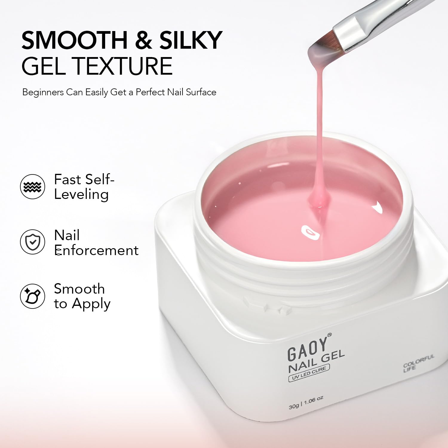 GAOY 4-in-1 builder gel pot with brush applicator