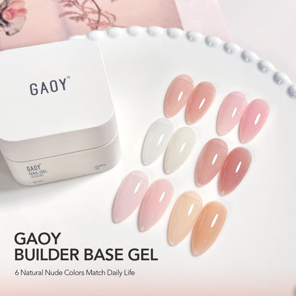 Gaoy natural jelly pink builder gel in use