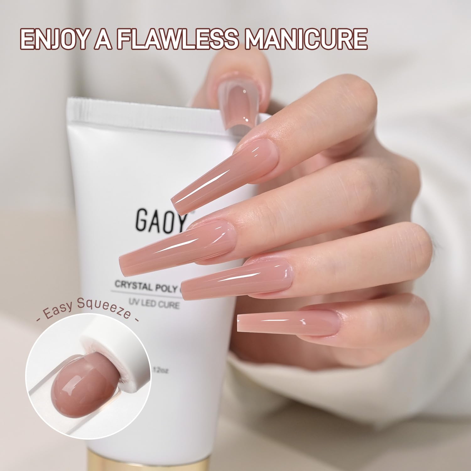 Close up of Gaoy 60g nail builder gel tube