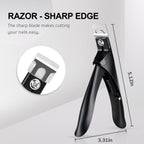 Black acrylic nail cutter showing ergonomic handle design