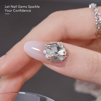 Finished nail art design using GAOY rhinestone glue