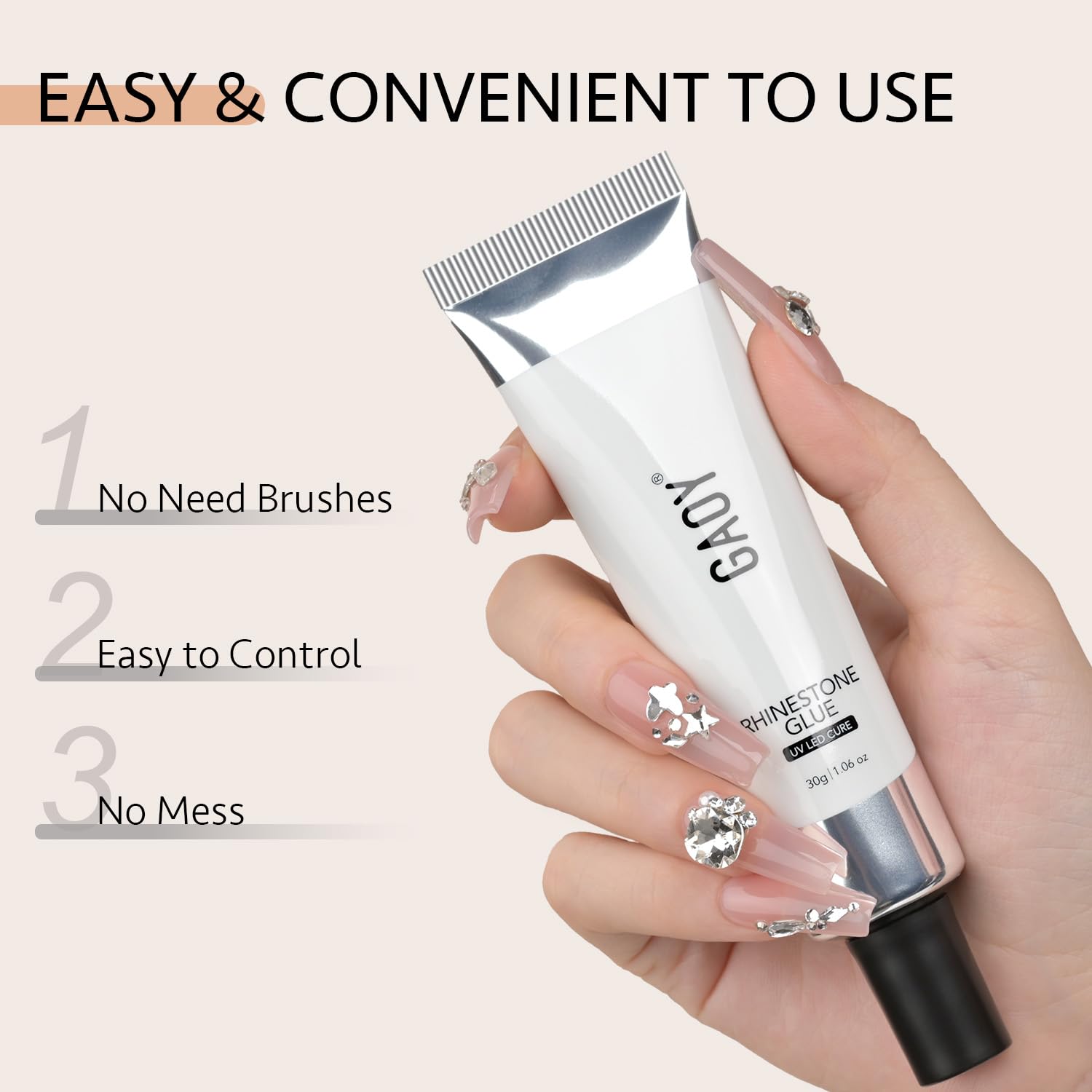Professional nail art setup with Gaoy adhesive gel