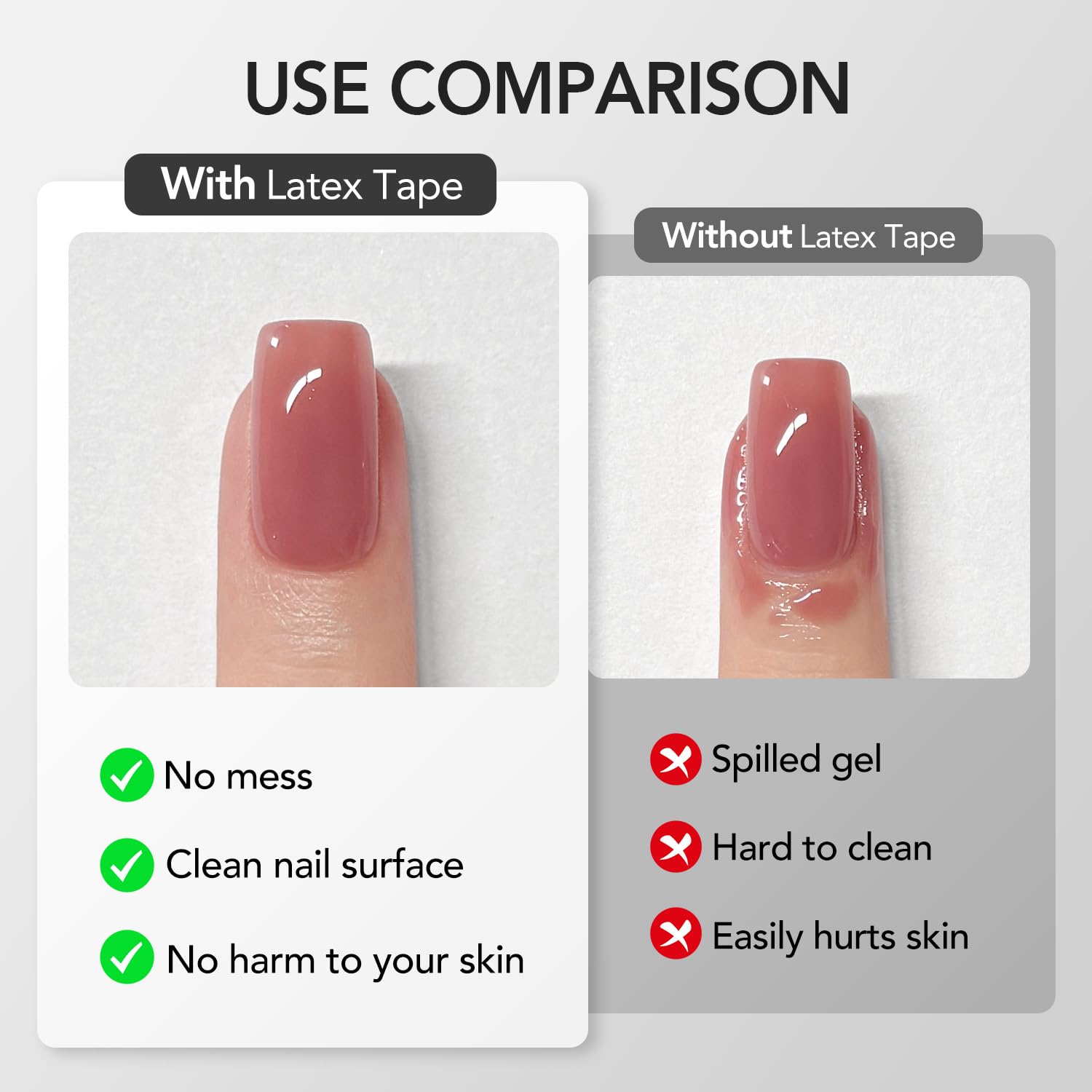 GAOY cuticle guard barrier applied around the fingernail turning clear as it air dries