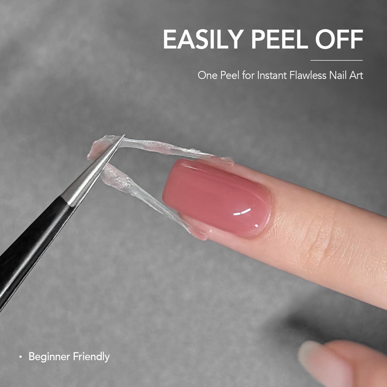 Peeling away the GAOY liquid latex tape from the skin to reveal a clean manicure border