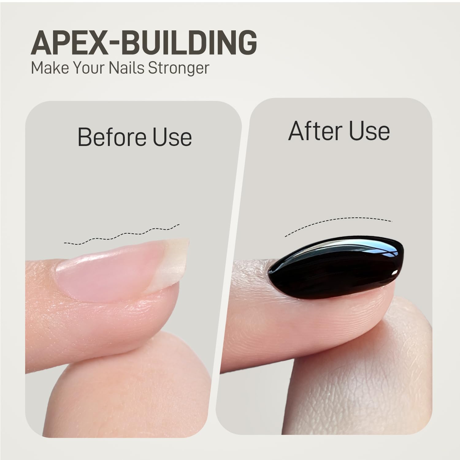 Clear rubber top coat formula being applied to a gel manicure using the built in brush.