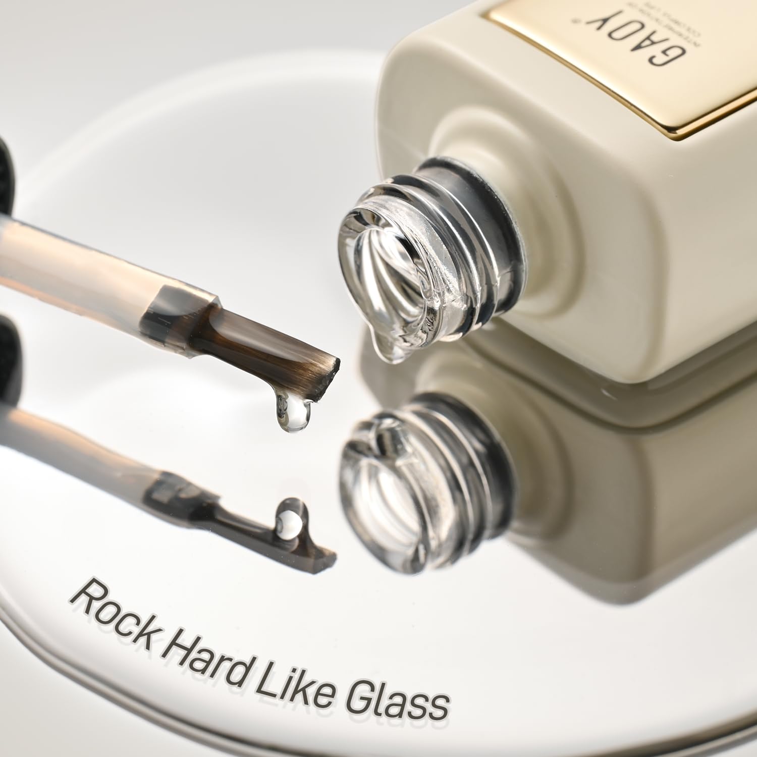 High gloss apex building demonstration on long lasting UV gel nail extensions.