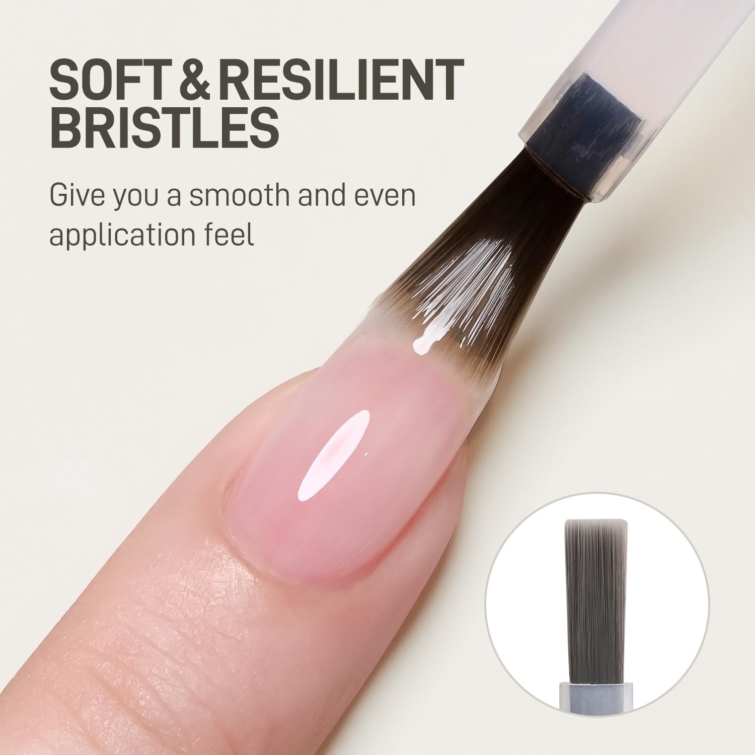 No wipe glassy clear top coat shine finish comparison on professional manicured gel nails.