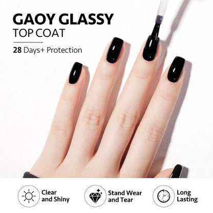 Sixteen milliliter bottle details of gaoy no wipe gel top coat formula