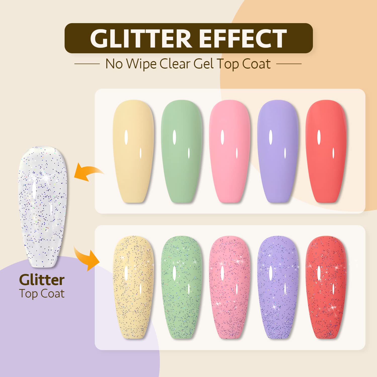 Close up of Gaoy glitter gel polish texture