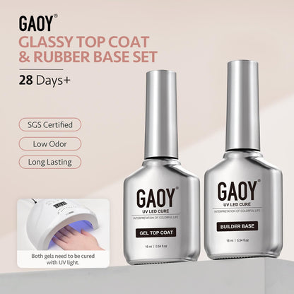Gaoy nail gel set packaging and bottle contents