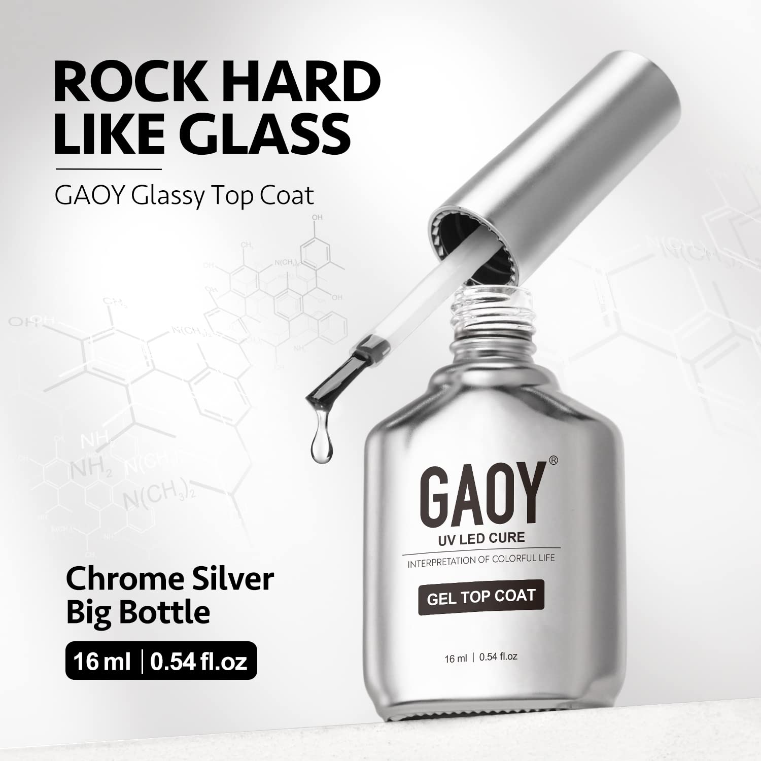 Gaoy 16 milliliter gel base coat bottle metallic finish