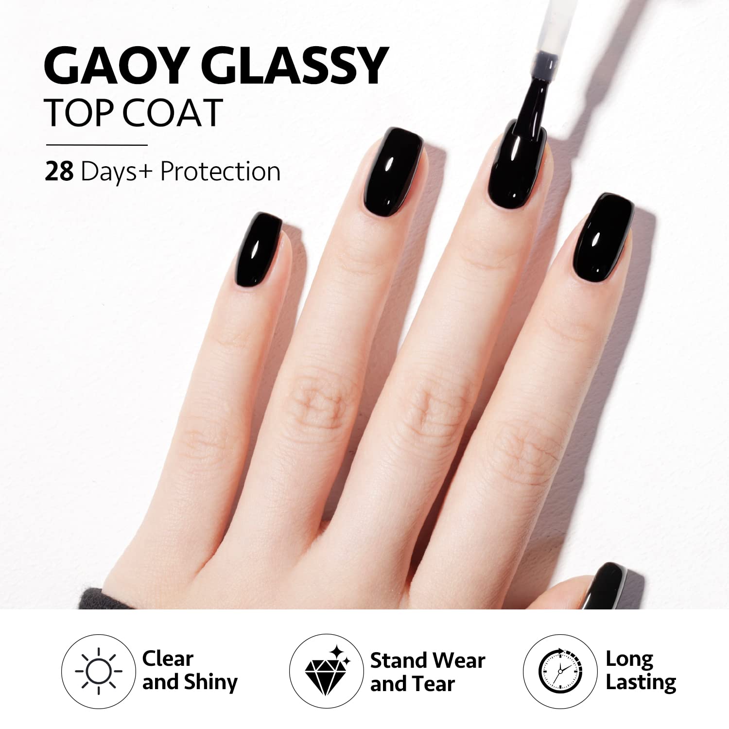 Two piece Gaoy gel nail polish foundation and sealant set