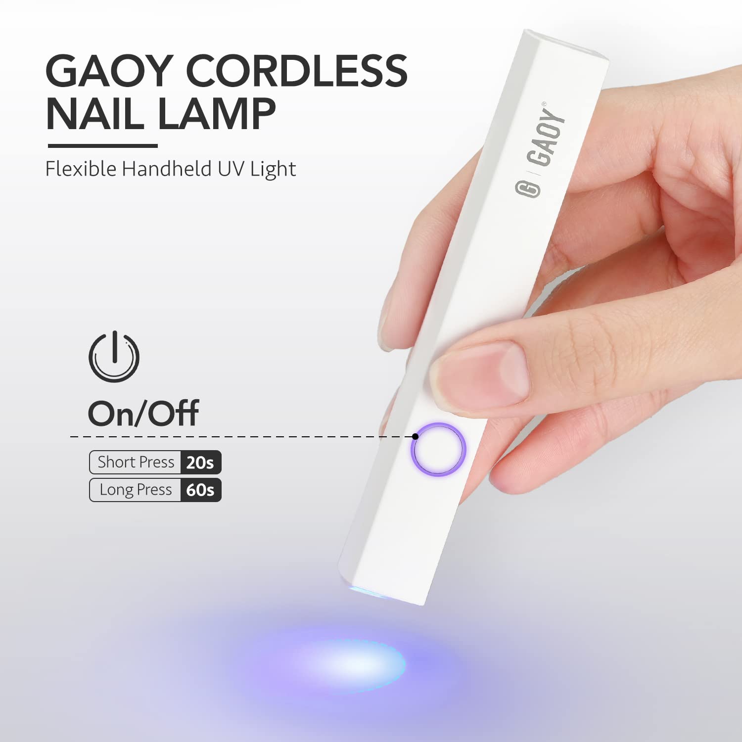 Gaoy portable LED nail lamp for fast gel curing