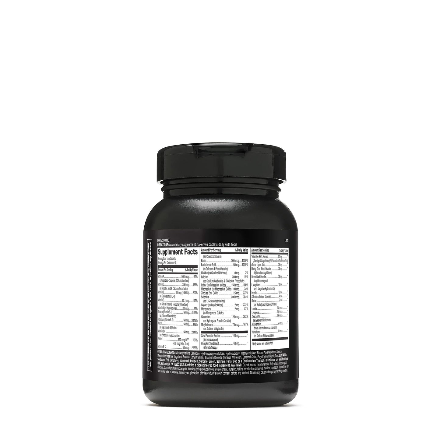 GNC Mega Men Prostate health dietary supplement showing ingredients label