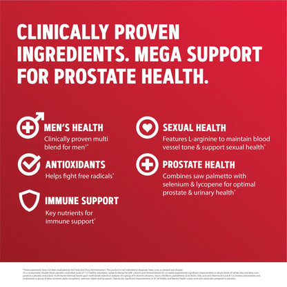 GNC Mega Men wellness supplement displaying product benefits and features