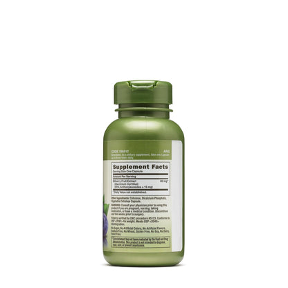 GNC Herbal Plus Bilberry Extract supplement bottle highlighting vegetarian and gluten free labels