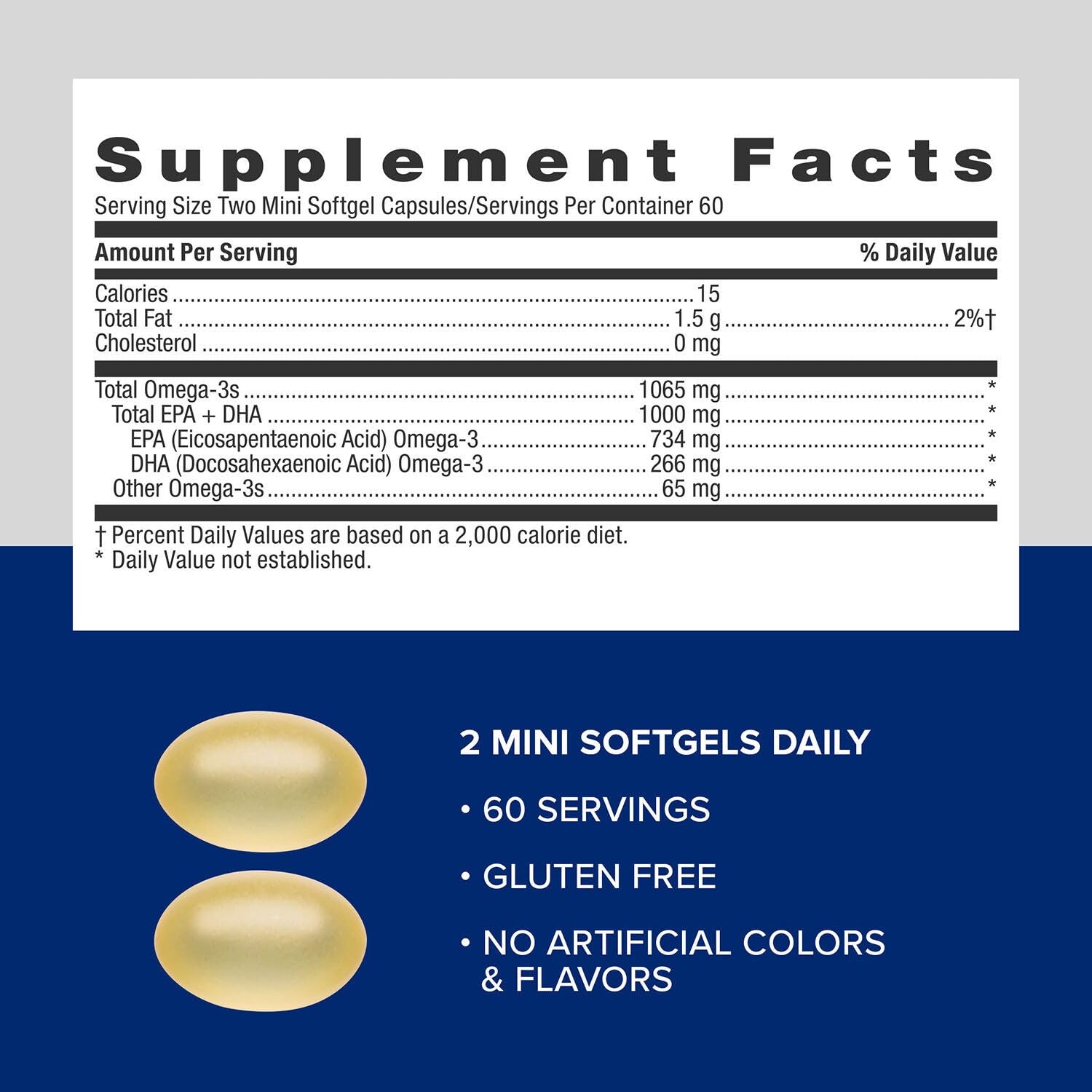 GNC Triple Strength Fish Oil 120 count bottle side ingredients list