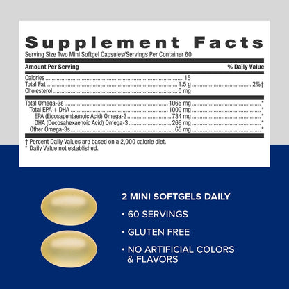 GNC Triple Strength Fish Oil 120 count bottle side ingredients list