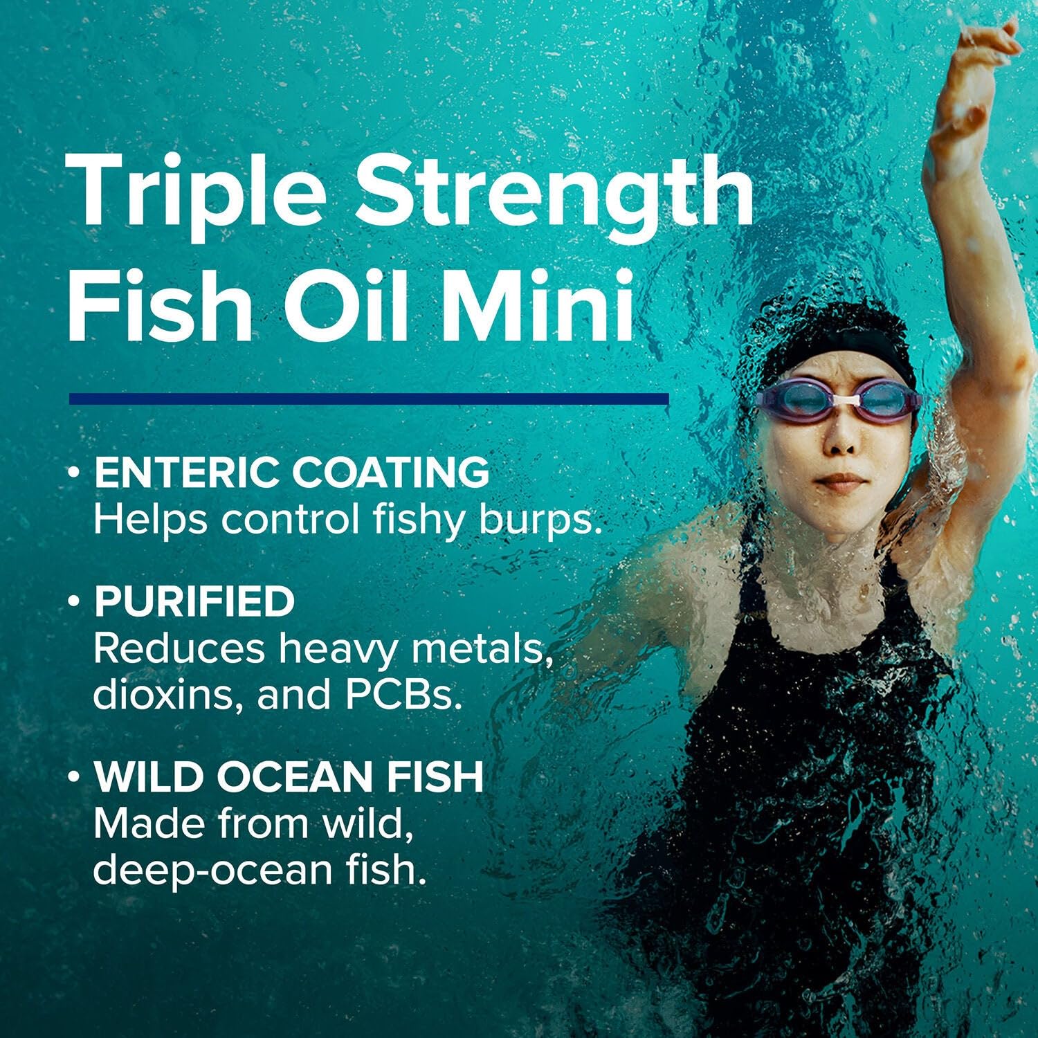 GNC Triple Strength Fish Oil Mini Softgels enteric coated capsules