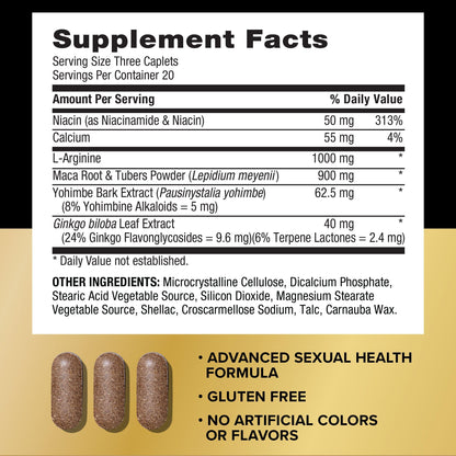 GNC Men's Maca Man supplement label nutritional facts