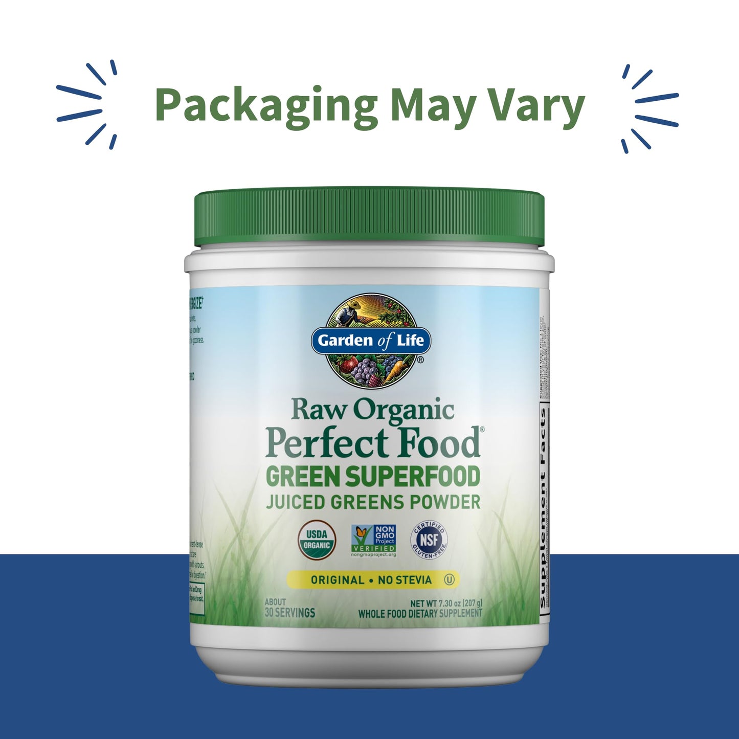 Garden of Life raw organic green superfood powder nutritional facts and ingredients label