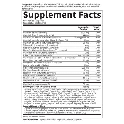 Garden of Life Prenatal whole food multivitamin packaging