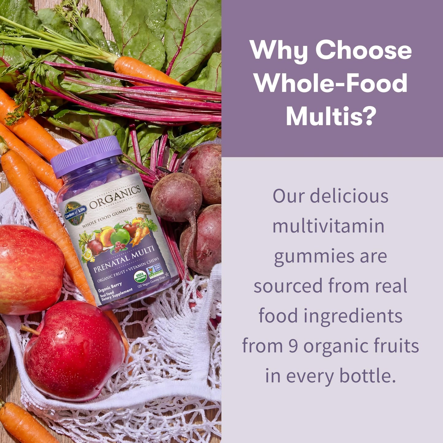 USDA Organic and Non-GMO verification labels on bottle