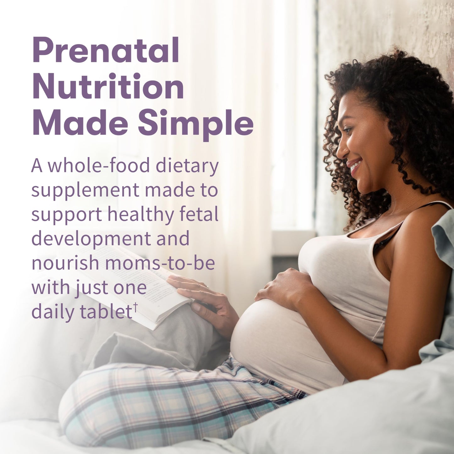 Back label of Garden of Life Organics Prenatal showing ingredients