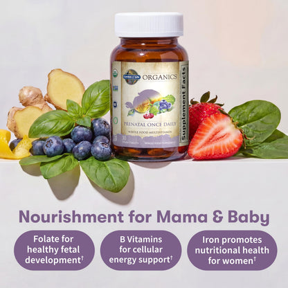 Garden of Life Prenatal certified organic and non-GMO labels