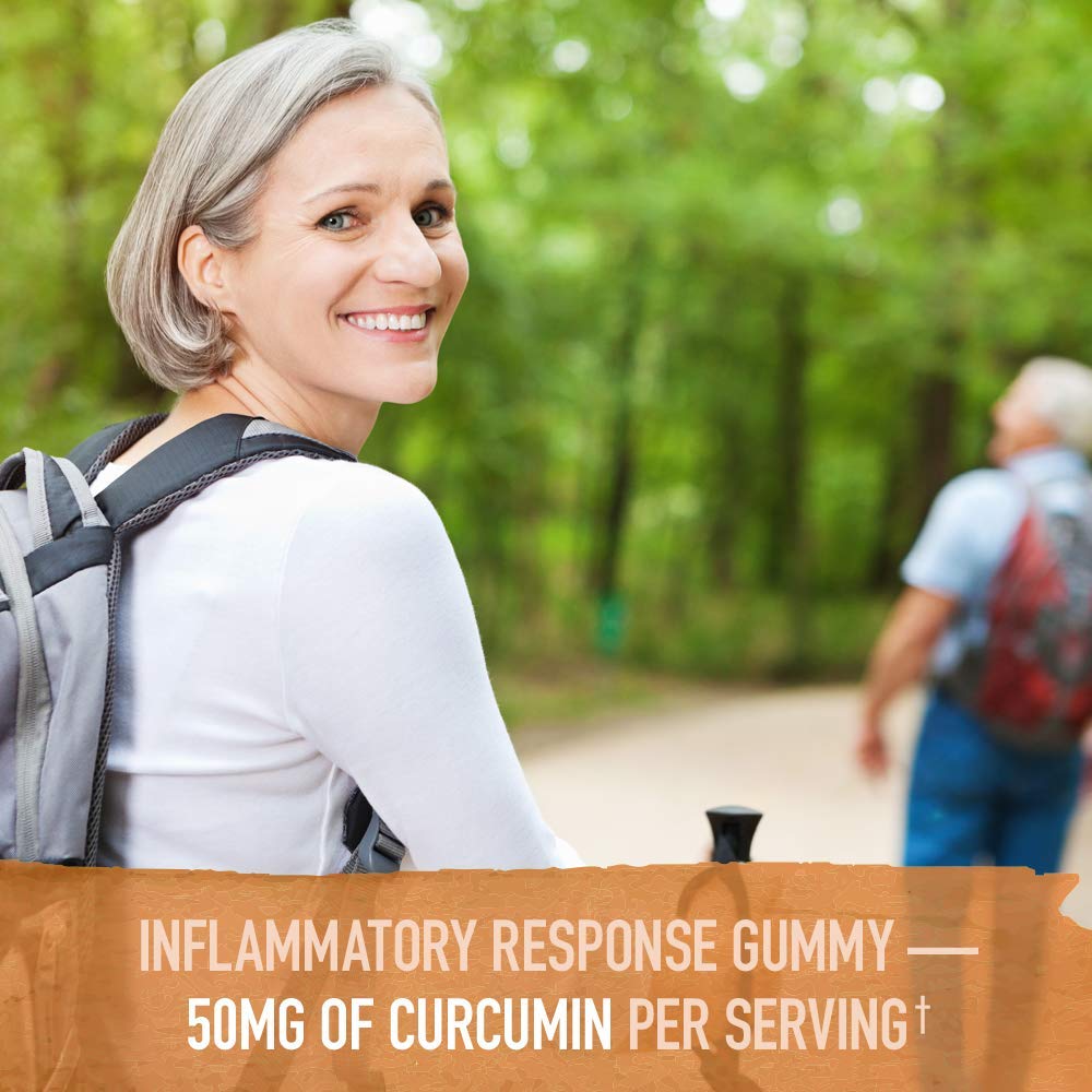 Garden of Life organic turmeric gummies supplement facts label showing curcuminoids and black pepper dosage