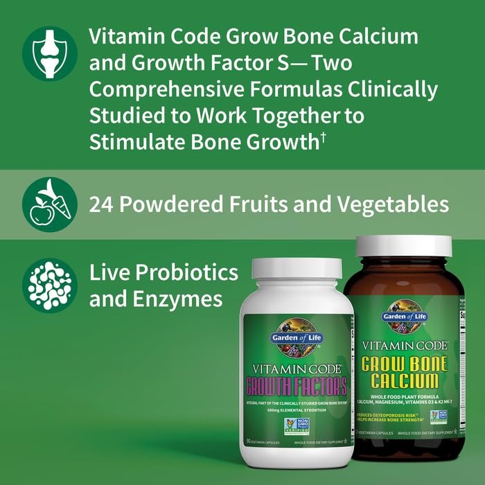 Garden of Life raw plant based calcium supplement kit side panel showing nutritional facts label