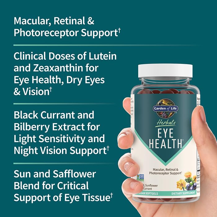 Garden of Life Eye Health bottle showing ingredients list