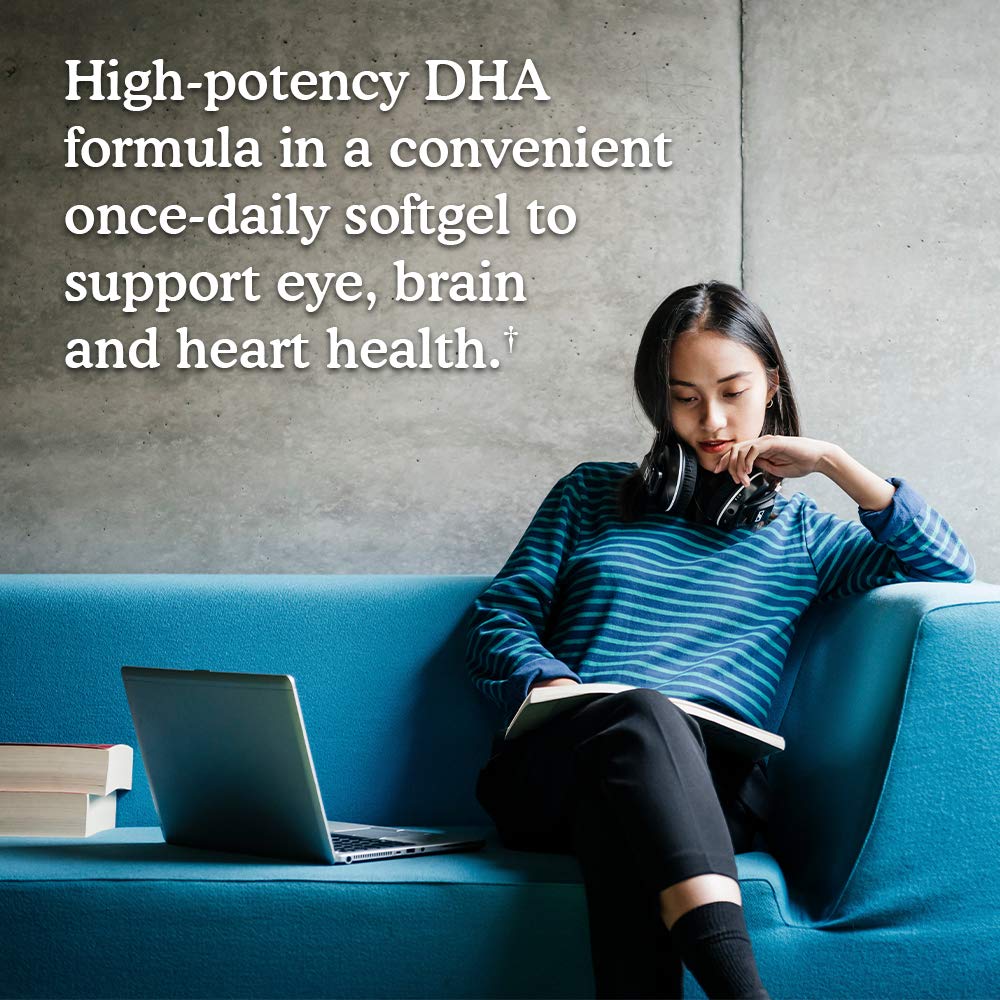 Softgel size and single daily softgel serving display for Garden of Life Omega 3 supplement