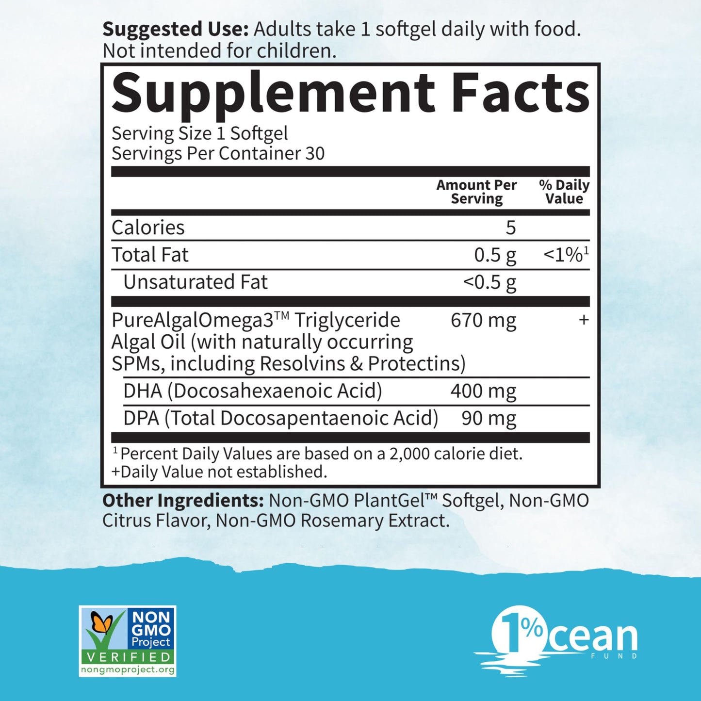 Sustainably sourced clear plant based softgels for baby brain development support