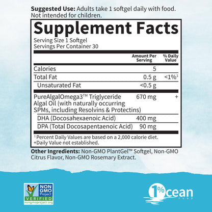 Sustainably sourced clear plant based softgels for baby brain development support