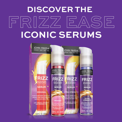 John Frieda Frizz Ease argan oil infused hair serum back panel with ingredients