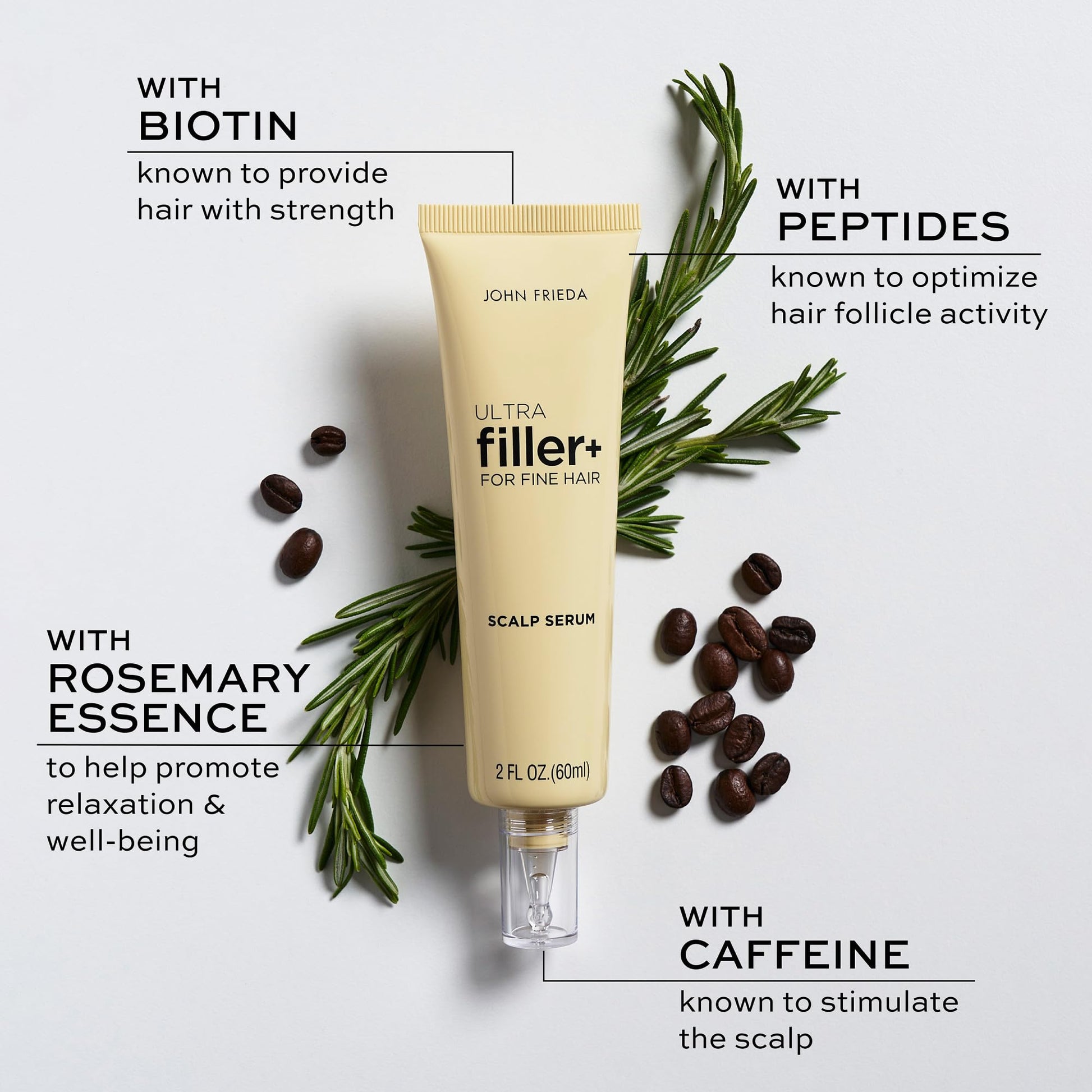 Close up view of the dropper applicator on the John Frieda premium density scalp treatment