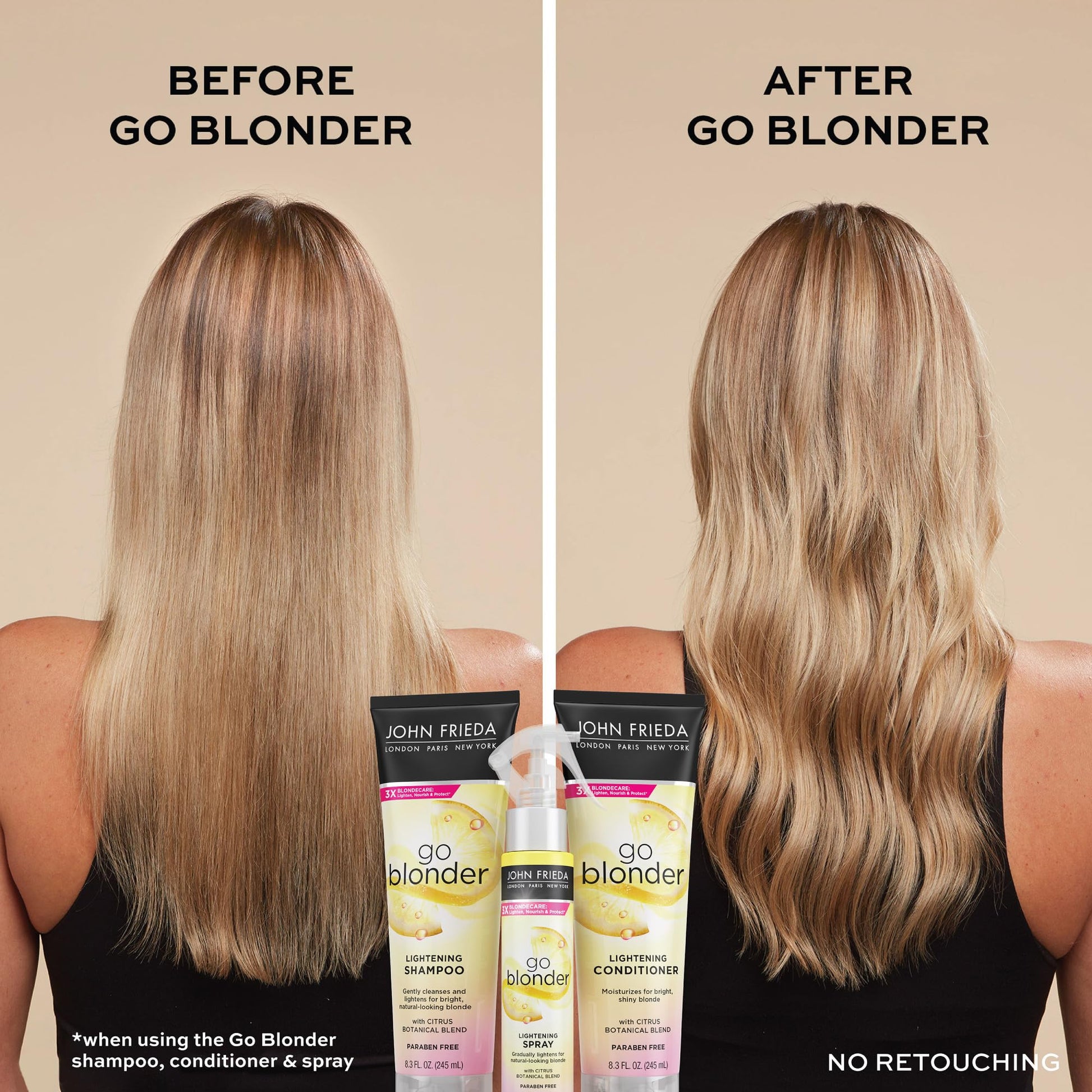 John Frieda BlondMend Technology spray application nozzle design close up for controlled hair misting