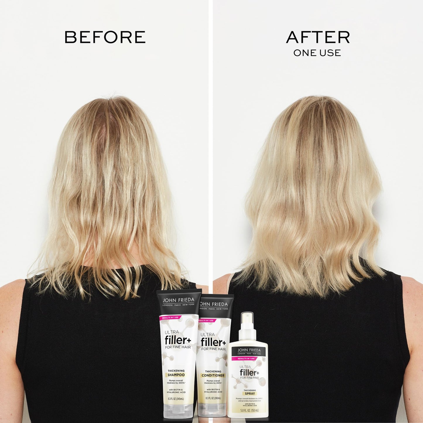 John Frieda ULTRAfiller plus spray nozzle close up for fine hair application.