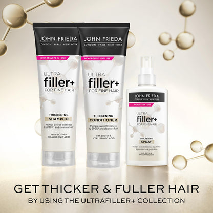 John Frieda 5 Ounce hair plumping spray for heat protection styling.