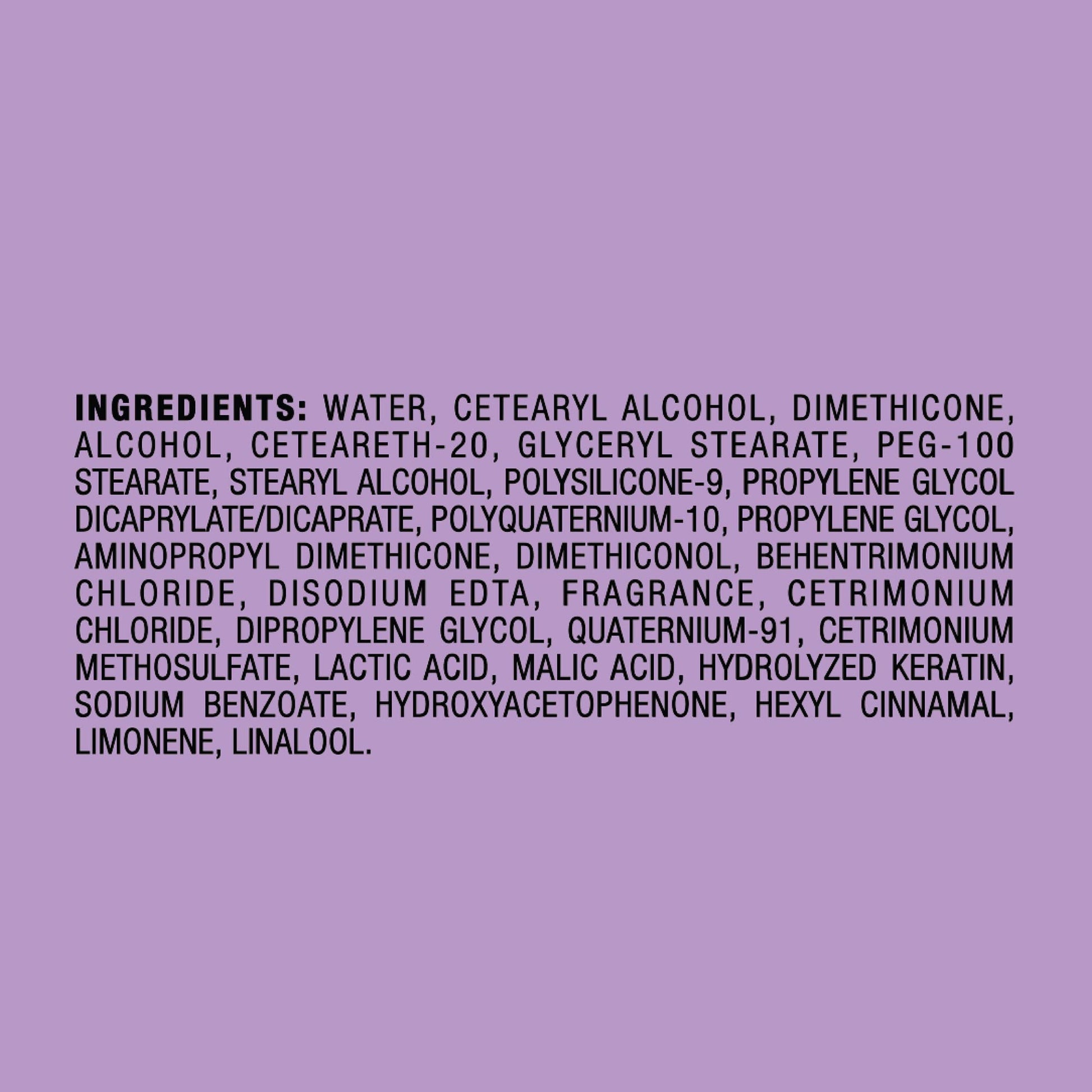 Back view of John Frieda Straight Fixation CrÃ¨me showing milk protein ingredients.