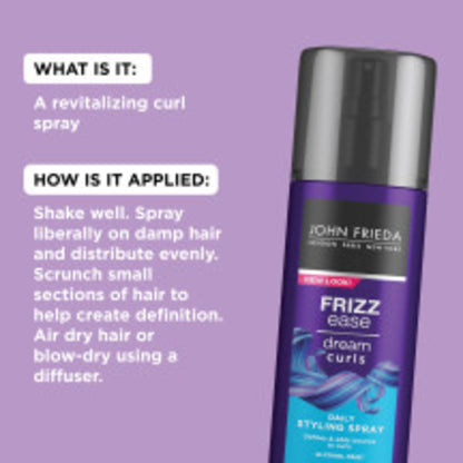 John Frieda imported USA haircare spray for natural waves and ringlets