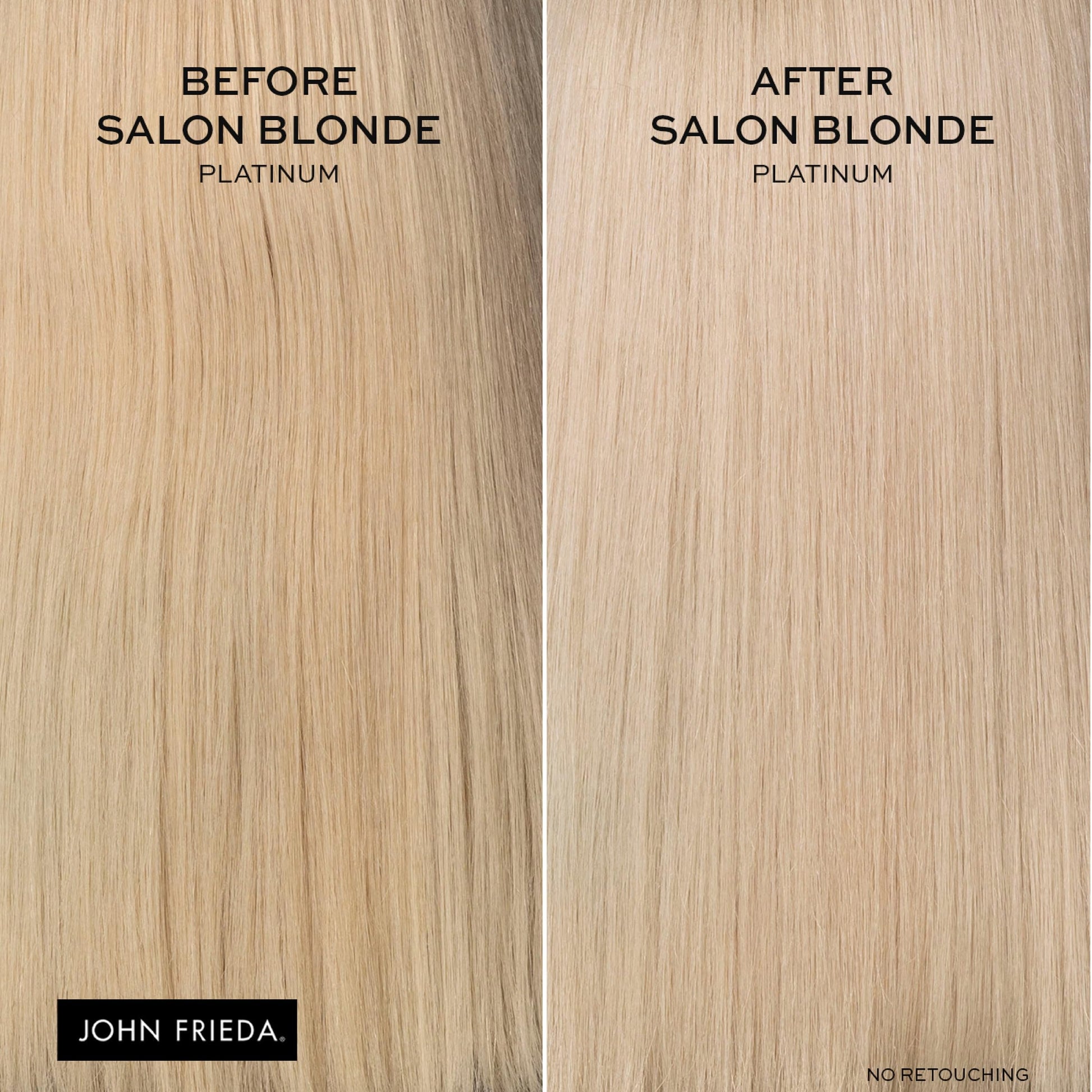 Application of John Frieda platinum blonde treatment on hair