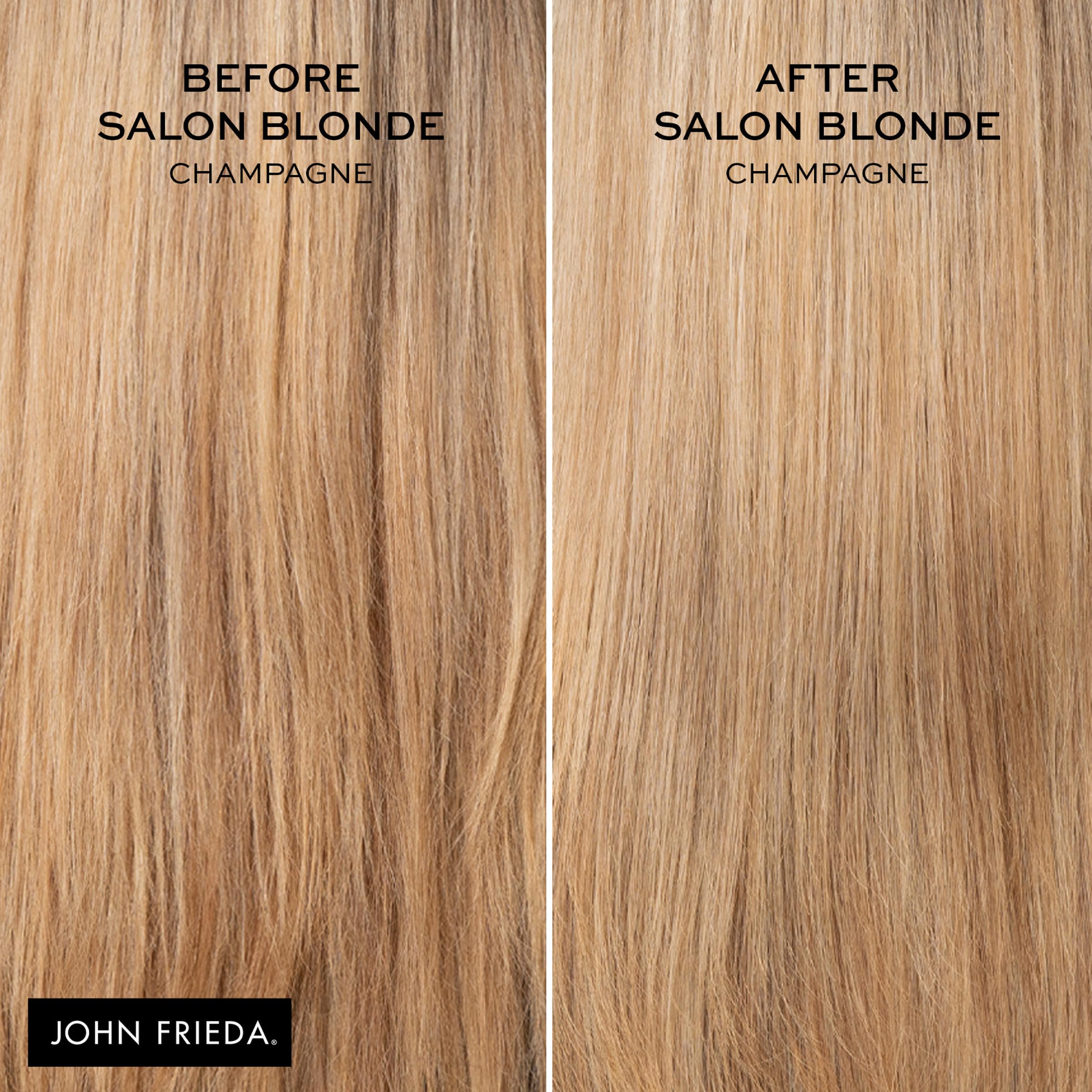 Back of John Frieda Salon Blonde Champagne treatment tube