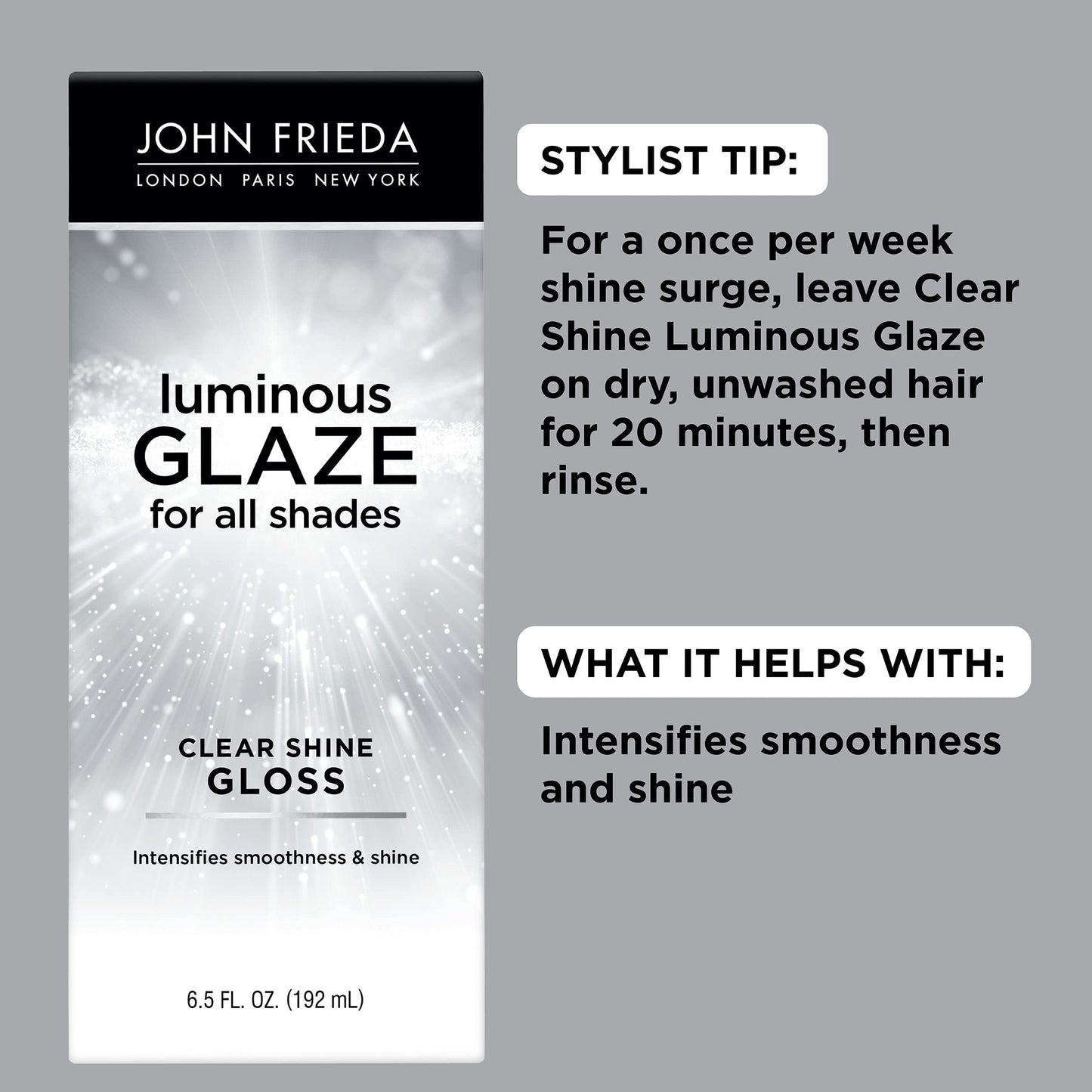 John Frieda Luminous Glaze anti-fade hair treatment bottle